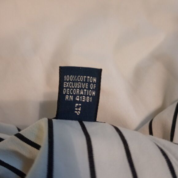 Ralph Lauren Men's Custom Fit L/S XL Button Up. Black/White Stripe 100% Cotton - Picture 6 of 9